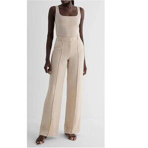 NWT Editor High Waisted Linen-Blend Pintuck Trouser Pant